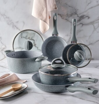Spotlight Equip marble 5 piece cookware set offer