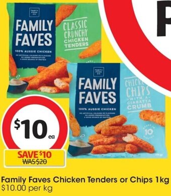Coles Family Faves Chicken Tenders or Chips 1kg offer