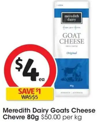 Coles Meredith Dairy Goats Cheese Chevre 80g offer