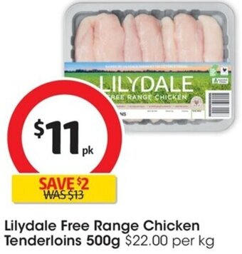 Coles Lilydale Free Range Chicken Tenderloins 500g offer