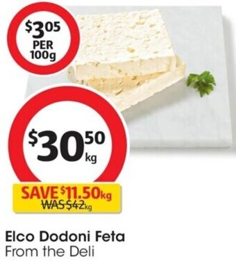 Coles Elco Dodoni Feta offer