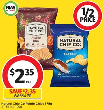 Coles Natural Chip Co Potato Chips 175g offer
