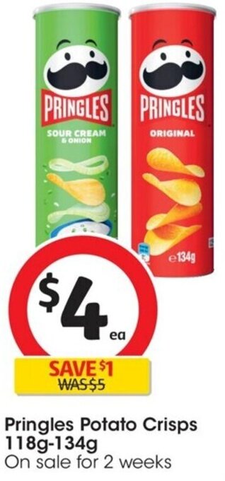 Coles Pringles Potato Crisps 118g-134g offer