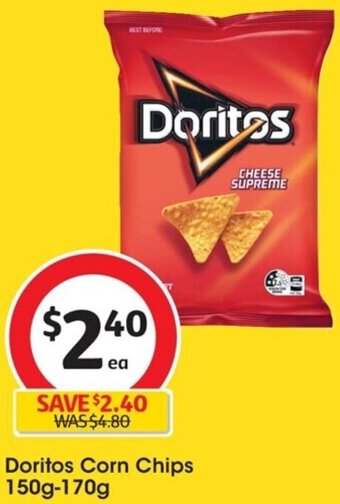 Coles Doritos Corn Chips 150g-170g offer