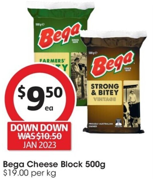 Bega Cheese Block 500g offer at Coles