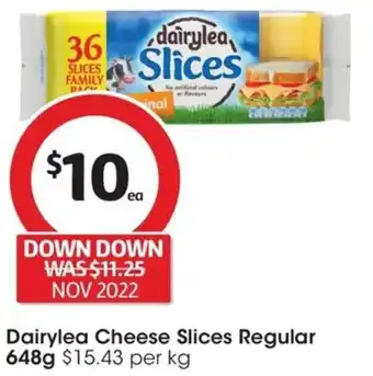 Coles Dairylea Cheese Slices Regular 648g offer