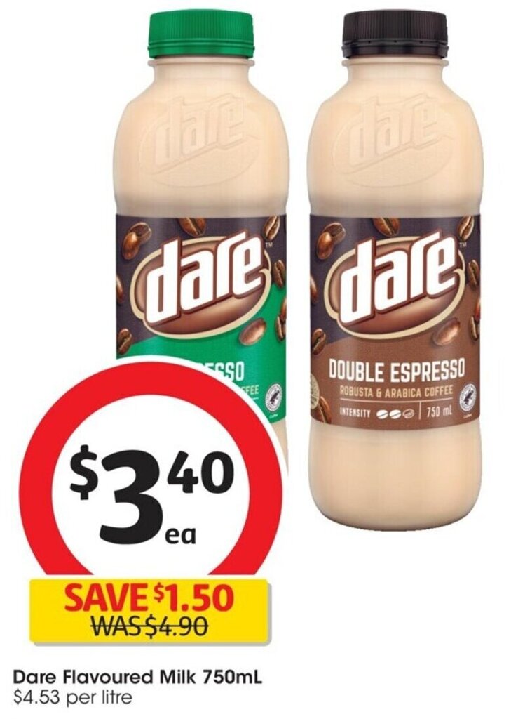 Dare Flavoured Milk 750mL offer at Coles