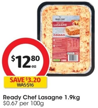 Coles Ready Chef Lasagne 1.9kg offer
