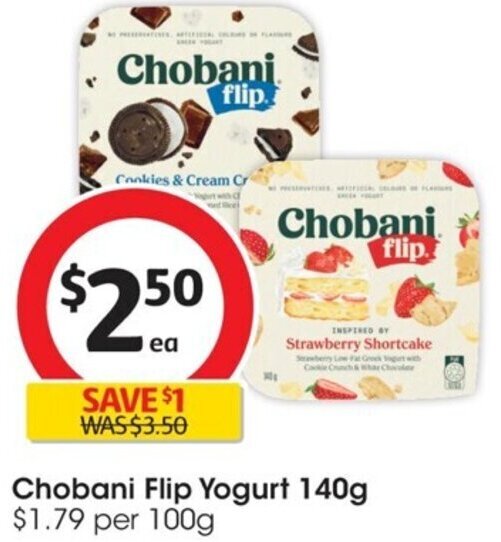 Chobani Flip Yogurt 140g offer at Coles