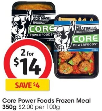 Coles Core Power Foods Frozen Meal 350g offer
