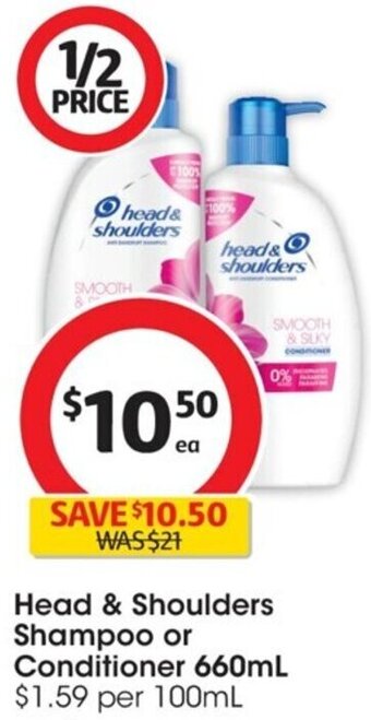 Coles Head & Shoulders Shampoo or Conditioner 660mL offer