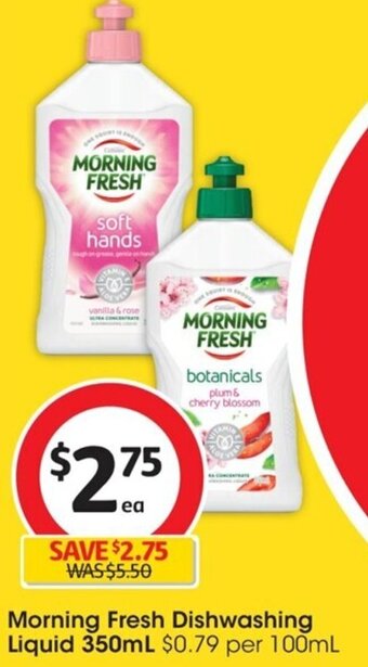 Coles Morning Fresh Dishwashing Liquid 350mL offer