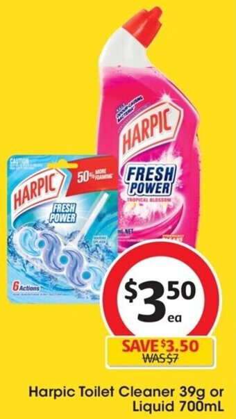 Coles Harpic Toilet Cleaner 39g or Liquid 700mL offer