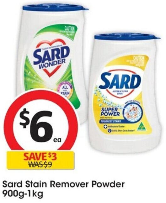 Sard Stain Remover Powder 900g1kg offer at Coles
