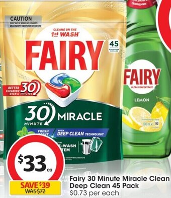 Coles Fairy 30 Minute Miracle Clean Deep Clean 45 Pack offer