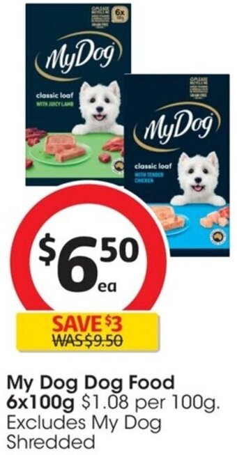 Coles My Dog Dog Food 6x100g offer