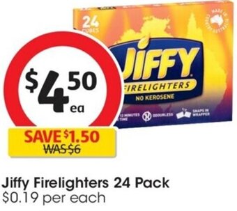 Coles Jiffy Firelighters 24 Pack offer