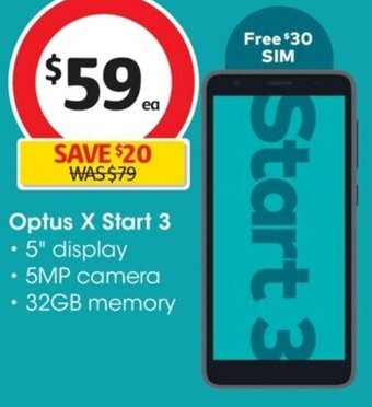 Coles Optus X Start 3 offer