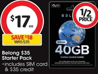 Coles Belong $35 Starter Pack offer