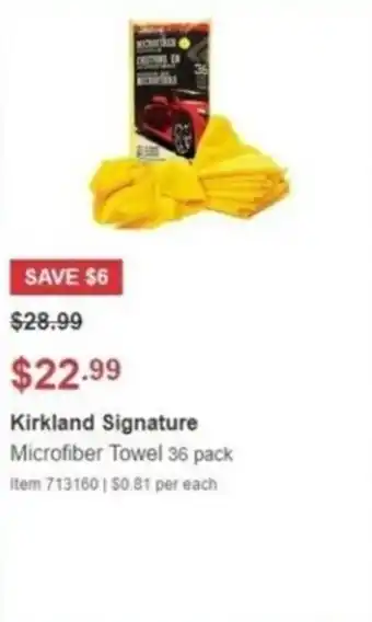 Costco Kirkland Signature Microfiber Towel 36 pack offer