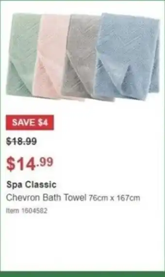 Spa Classic Chevron Bath Towel 76cm x 167cm