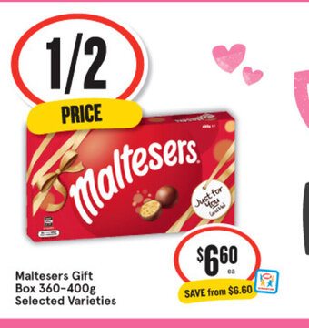 IGA Maltesers Gift Box 360-400g Selected Varieties offer
