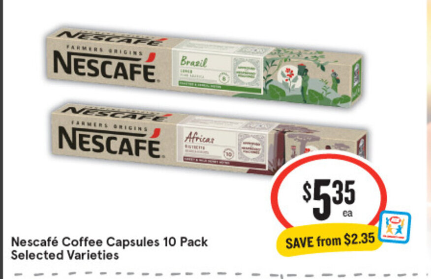 Nescafé Coffee Capsules 10 Pack Selected Varieties offer at IGA