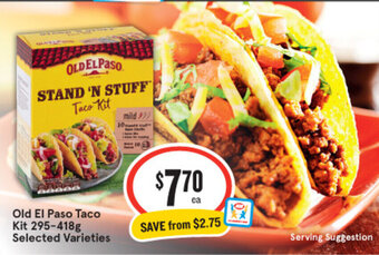 IGA Old El Paso Taco Kit 295-418g Selected Varieties offer