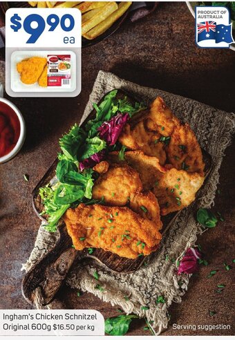 Foodland Ingham's Chicken Schnitzel Original 600g offer