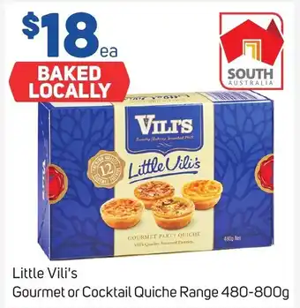 Foodland Little Vili's Gourmet or Cocktail Quiche Range 480-800g offer