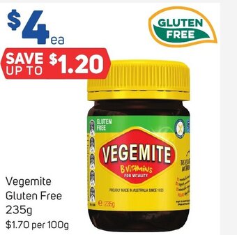 Foodland Vegemite Gluten Free 235g offer