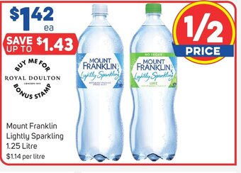 Foodland Mount Franklin Lightly Sparkling 1.25 Litre offer