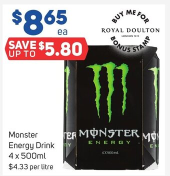 Foodland Monster Energy Drink 4 x 500ml offer