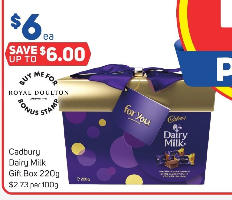 Cadbury Dairy Milk Gift Box 220g offer at Foodland