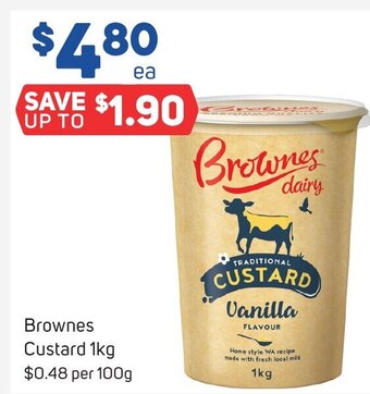 Foodland Brownes Custard 1kg offer