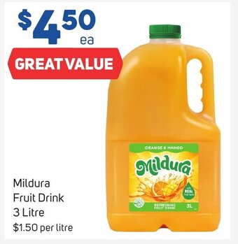 Foodland Mildura Fruit Drink 3 Litre offer