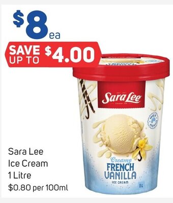 Foodland Sara Lee Ice Cream 1 Litre offer
