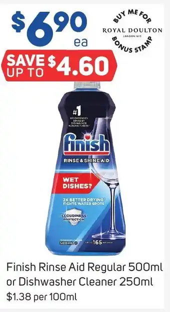 Foodland Finish Rinse Aid Regular 500ml or Dishwasher Cleaner 250ml offer