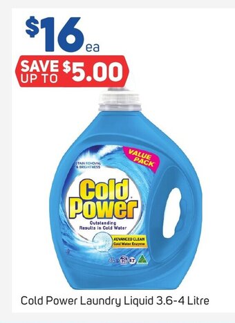 Foodland Cold Power Laundry Liquid 3.6-4 Litre offer