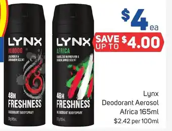 Foodland Lynx Deodorant Aerosol Africa 165ml offer