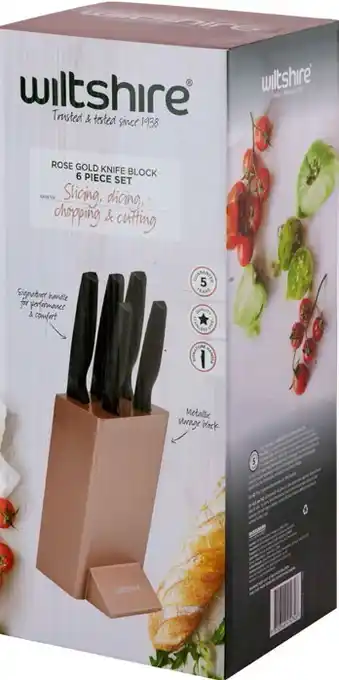 BIG W Wiltshire 6-piece rose gold knife block set offer