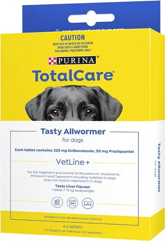 BIG W Purina total care 4-pack tasty allwormer for dogs offer