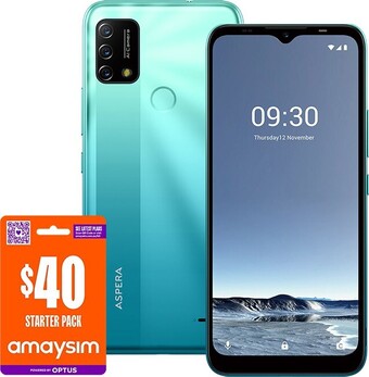 BIG W Aspera as7 4g mobile phone + $40 amaysim starter pack offer