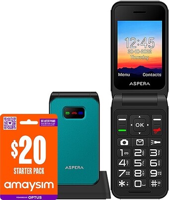 BIG W Aspera f46 4g mobile phone + $20 amaysim sim starter pack offer