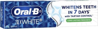 BIG W Oral b 3d white strengthens enamel toothpaste 110g offer