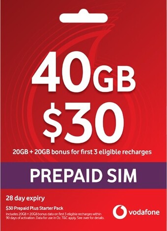 BIG W Vodafone $30 starter pack offer