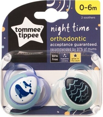 BIG W Tommee tippee 2-pack nightglow in the dark silicone soothers 0-6 months offer