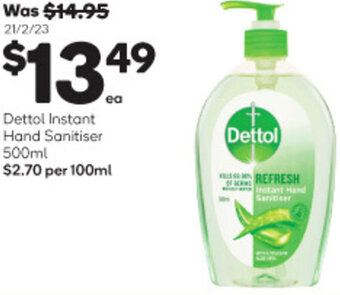 Woolworths Dettol Instant Hand Sanitiser 500ml offer