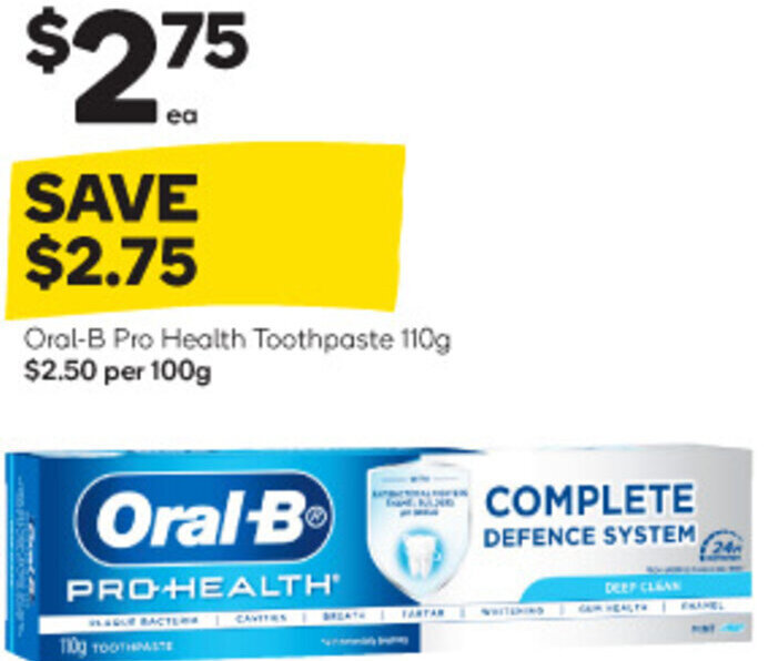 OralB Pro Health Toothpaste 110g offer at Woolworths