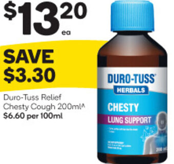 Woolworths Duro-Tuss Relief Chesty Cough 200ml offer